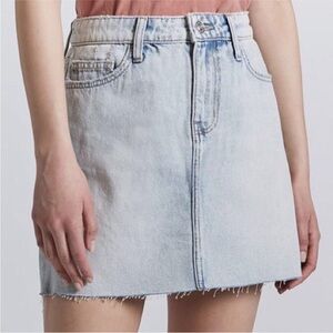 Current / Elliot The 5 Pocket Mini Denim Skirt Acid Wash Blue Zip Fly Sz 25 NWT